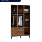 Guarda-roupa Solteiro Com Espelho 7 Portas 2 Gavetas Fortalez