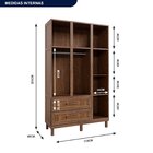 Guarda-roupa Solteiro Com Espelho 7 Portas 2 Gavetas Fortalez