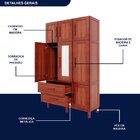 Guarda-roupa Solteiro Com Espelho 7 Portas 2 Gavetas Fortalez