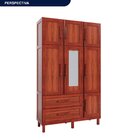 Guarda-roupa Solteiro Com Espelho 7 Portas 2 Gavetas Fortalez