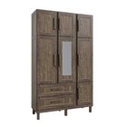 Guarda-roupa Solteiro Com Espelho 7 Portas 2 Gavetas Fortalez