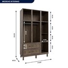 Guarda-roupa Solteiro Com Espelho 7 Portas 2 Gavetas Fortalez