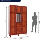 Guarda-roupa Solteiro Com Espelho 7 Portas 3 Gavetas Belém Ca