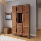 Guarda-roupa Solteiro Com Espelho 7 Portas 3 Gavetas Belém Ca