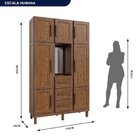 Guarda-roupa Solteiro Com Espelho 7 Portas 3 Gavetas Belém Ca