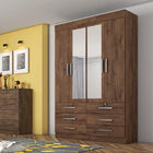 Guarda Roupa Solteiro Com Espelho  4 Portas E 6 Gavetas Trade