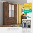 Guarda Roupa Solteiro Com Espelho  4 Portas E 6 Gavetas Trade