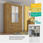 Guarda Roupa Solteiro Com Espelho  4 Portas E 6 Gavetas Trade