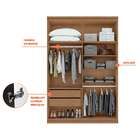 Guarda-roupa Solteiro Com Espelho Alonzo 4 Pt 2 Gv Amêndoa
