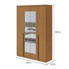 Guarda-roupa Solteiro Com Espelho Alonzo 4 Pt 2 Gv Amêndoa