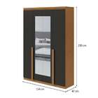 Guarda-roupa Solteiro Com Espelho Alonzo 4 Pt 2 Gv Amêndoa E