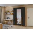 Guarda-roupa Solteiro Com Espelho Alonzo 4 Pt 2 Gv Amêndoa E