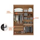 Guarda-roupa Solteiro Com Espelho Alonzo 4 Pt 2 Gv Amêndoa E