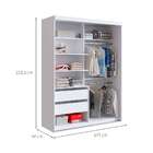 Guarda-roupa Solteiro Com Espelho Alya 2 Pt 2 Gv Branco