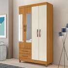 Guarda-roupa Solteiro Com Espelho Ambar 4 Pt 2 Gv Carvalho E