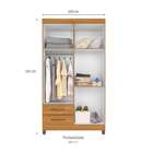 Guarda-roupa Solteiro Com Espelho Ambar 4 Pt 2 Gv Carvalho E