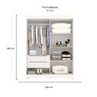 Guarda-roupa Solteiro Com Espelho Ayla 2 Pt 2 Gv Branco