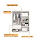 Guarda-roupa Solteiro Com Espelho Ayla 2 Pt 2 Gv Branco