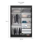 Guarda-roupa Solteiro Com Espelho Bolt 2 Pt 2 Gv Preto