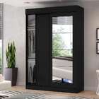 Guarda-roupa Solteiro Com Espelho Bolt 2 Pt 2 Gv Preto