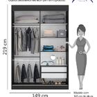 Guarda-roupa Solteiro Com Espelho Bolt 2 Pt 2 Gv Preto