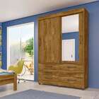 Guarda-roupa Solteiro Com Espelho Chicago 2 Pt 6 Gv Ipê