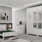 Guarda Roupa Solteiro Com Espelho Com Pés 6 Portas 6 Gavetas