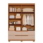 Guarda-roupa Solteiro Com Espelho Doble 4 Pt 4 Gv Jatobá E Fe