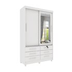 Guarda Roupa Solteiro Com Espelho E Pés 2 Portas 6 Gavetas 13