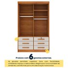 Guarda Roupa Solteiro Com Espelho E Pés 2 Portas 6 Gavetas 13