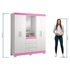Guarda Roupa Solteiro com Espelho e Pés 4 Portas 3 Gavetas NT