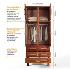 Guarda Roupa Solteiro Com Espelho E Pés 4 Portas 3 Gavetas Pa