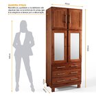 Guarda Roupa Solteiro Com Espelho E Pés 4 Portas 3 Gavetas Pa