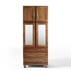 Guarda Roupa Solteiro Com Espelho E Pés 4 Portas 3 Gavetas Pa