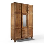 Guarda Roupa Solteiro Com Espelho E Pés 8 Portas 3 Gavetas Pa