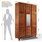 Guarda Roupa Solteiro Com Espelho E Pés 8 Portas 3 Gavetas Pa