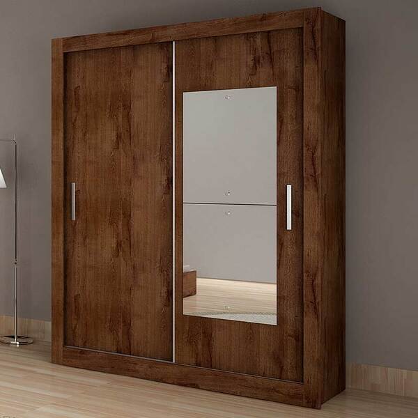 Guarda-roupa Solteiro Com Espelho Falco - Novo Horizonte - Ca