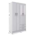 Guarda-roupa Solteiro Com Espelho Havana 4 Pt Branco