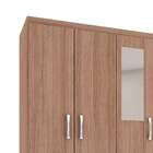 Guarda-roupa Solteiro Com Espelho Havana 6 Pt Marrom