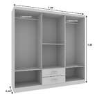 Guarda-roupa Solteiro Com Espelho Havana 6 Pt Marrom