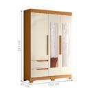 Guarda Roupa Solteiro Com Espelho Irati Cinamomo Off White