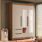 Guarda Roupa Solteiro Com Espelho Irati Jatobá Fendi Metalic