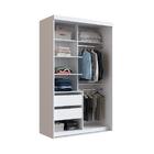 Guarda-roupa Solteiro Com Espelho Khaterine 2 Pt 2 Gv Branco