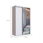 Guarda-roupa Solteiro Com Espelho Khaterine 2 Pt 2 Gv Branco