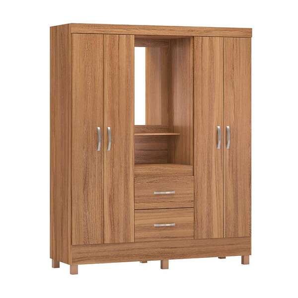 Guarda-roupa Solteiro Com Espelho Lord 4 Pt 2 Gv Amêndola