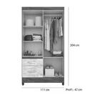 Guarda-roupa Solteiro Com Espelho Madri 4 Pt 2 Gv Castanho Wo