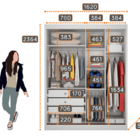 Guarda Roupa Solteiro Com Espelho Mdf 3 Gavetas - Toledo-bran