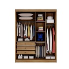 Guarda Roupa Solteiro Com Espelho Mdf 3 Gavetas - Toledo-cuma