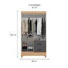 Guarda-roupa Solteiro Com Espelho Mobi 4 Pt 2 Gv Nature E Tit