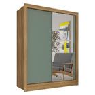 Guarda Roupa Solteiro Com Espelho Nanda 2 Portas Boreal/menta